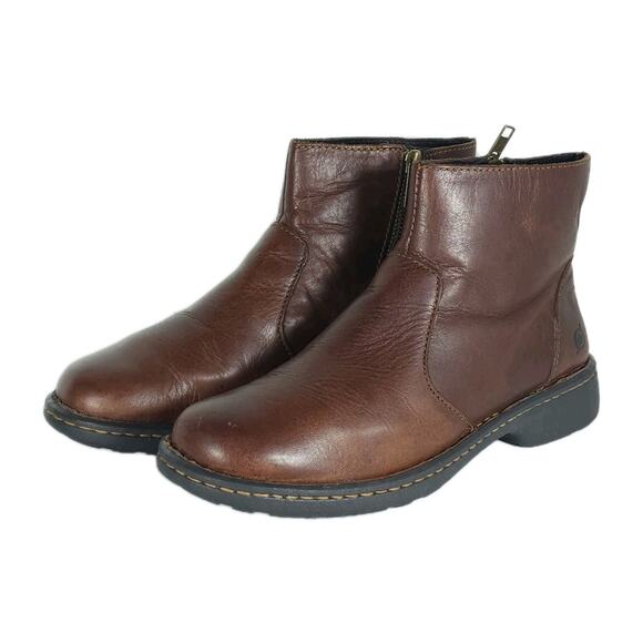 Born Women's US 7,5M Brown Leather Side Zip Ankle Chelsea Boots Booties Shoes - Picture 1 of 15